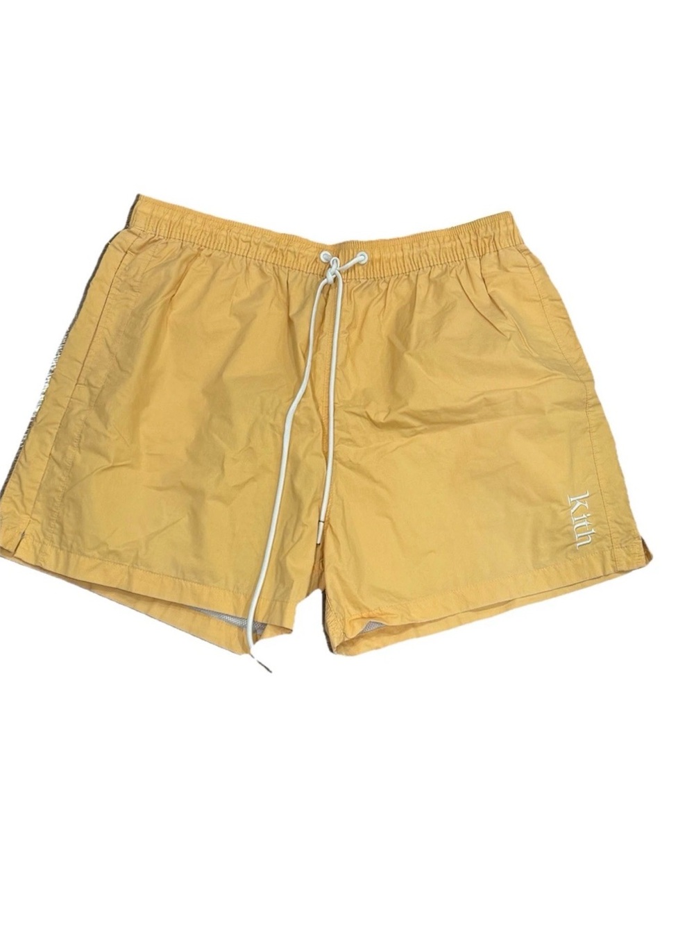 KITH Canaray Yellow Mesh Lined Swim Shorts XL 35 x 4.5